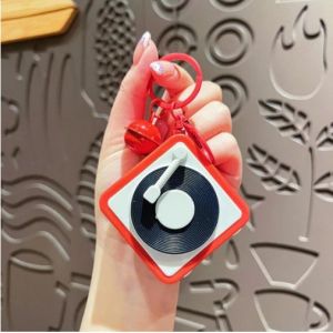 Gantungan Kunci Piringan Hitam Rekaman Suara Retro / Keychains Retro Tape Recorde Retro Keychain Kotak Musik Gantungan Kunci Rekam Lagu