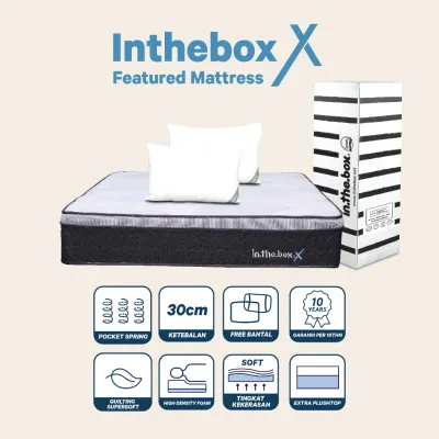 INTHEBOX X (Plush Top) Kasur Spring Bed - FREE Bantal | Ukuran Kasur 90x200 100x200 120x200 140x200 160x200 180x200 & 200x200 | kasur berkualitas