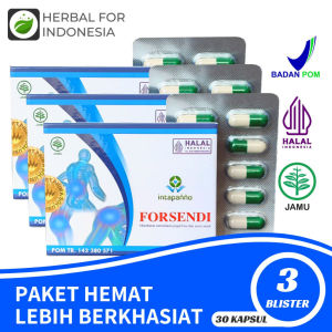 FORSENDI Obat Herbal Obat Asam Urat Obat Rematik Reumatik Obat Nyeri Sendi Obat Reumatik Obat Pegal Linu isi 10 Kapsul AMPUH