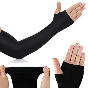 SEPASANG handsock manset mangset tangan lengan panjang lubang jempol Sepeda pelindung deker outdoor