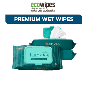 HÀNG CÔNG TY_Combo 03 gói Khăn ướt cao cấp Hermoso gói 80 tờ không mùi không parabens dùng cho em bé