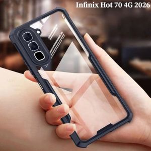 For Infinix Hot 70 4G Hot70 2026 Shockproof Slim Clear Acrylic TPU Silicone Phone Case Camera Lens Protection Soft Hard Back Cover