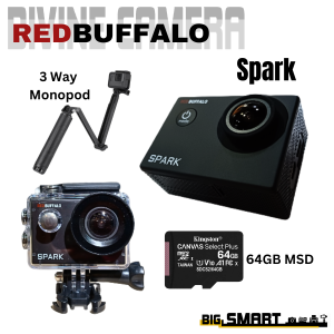 RED BUFFALO Spark/Action Pro16 Action Camera 4K30 with Touch Screen