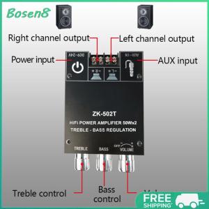 จัดส่งฟรี [มาถึงภายใน 3 วัน] ZK-502T 50WX2 HIFI แอมป์บอร์ดชุด 2.0 แชนเนลสเตอริโออุปกรณ์เสริมเสียงเบสเสียง