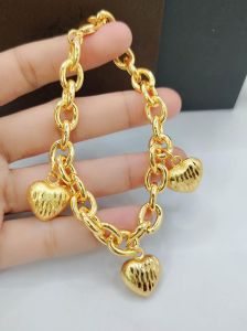 Highquality Xuping Bangkok Gold Plated Triple Heart Dangle Bracelet Hypoallergenic Nontarnish