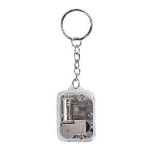 【COD/Ready Stock】New Portable Unique Handy Crank Mechanical Movement Keychain Musical Instrument Music Box