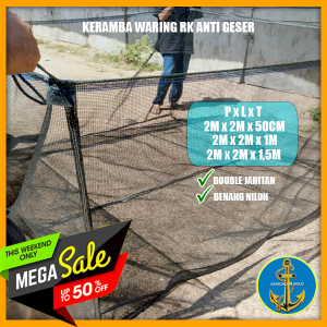 Jangakar Mas - Keramba Ikan waring RK Double/Triple track siap pakai ukuran 2x2x1
