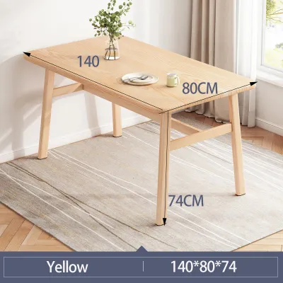 LALA Imitation Solid Wood Dining Table Set Rectangular Dining Desk Modern Meja Makan Kitchen Nordic Kitchen Iron Art Table Jadual kopi 仿实木铁艺桌椅