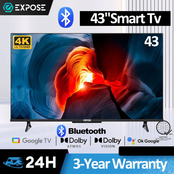 EXPOSE Smart Tv 43 inch android 12 Bluetooth Smart TV Box Flat screen
