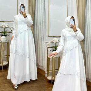 Adella Abaya Baju Gamis Muslim Wanita Dewasa Jumbo Mewah Elegan Kekinian Terbaru 2025 Viral Lebaran