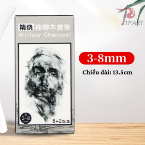 Than vẽ than củi liễu thương hiệu Willow Charcoal hàng cao cấp chuyên dùng vẽ tranh truyền thần chân dung ký họa