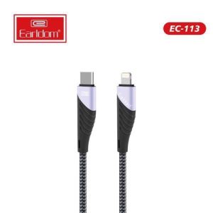 Cáp Sạc Bọc Dù Kết Nối Từ Cổng Type-C 20W Ra Chân Lightning Earldom EC-113 Dài 1M2