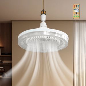3 Colors Modern Crystal Ceiling Fan With Remote Control LED Light (3000K-6000K) Energy Efficient Remote Controlled Light Silent