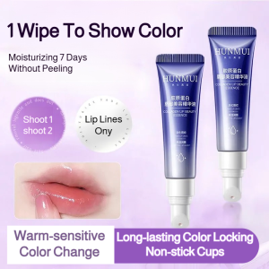 Warm Sensitive Color Changing Collagen Lip Essence Oil Fades Lines Does Not Stick To Cups Does Not Fade Long Lasting Lipstick 胶原蛋白温感变色唇油 Minyak Bibir Berubah Warna Yang Sensitif Terhadap Suhu Kolagen