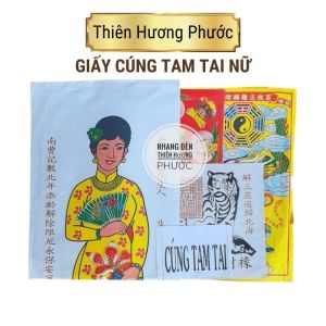 Cúng tam tai gồm vàng mã đồ thế in màu thờ cúng