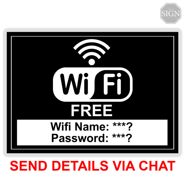Wifi Custom Name Password Sign - Laminated Signage Label - A4 Size ...