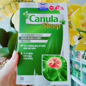 CANULA SLEEP Viên Uống Hỗ Trợ Sức Khỏe Giúp an thần ngủ ngon Giảm căng thẳng stress Hộp 30 Viên