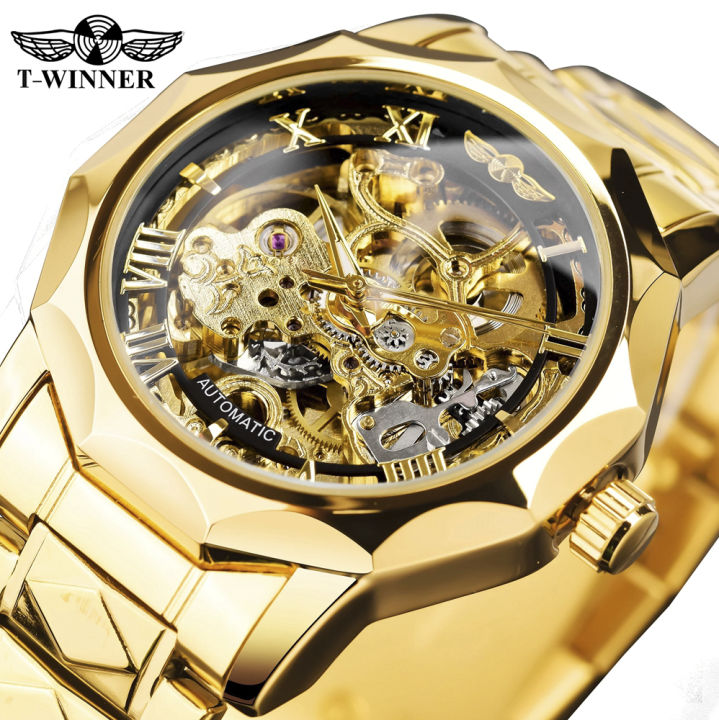 Original WINNER Mens Skeleton Mechanical Watch Fashion Automatic