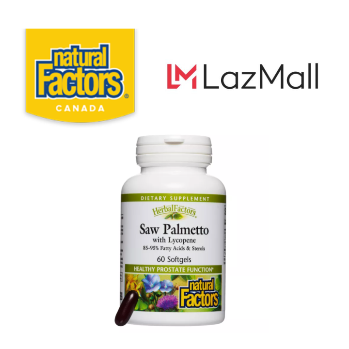 Natural Factors, HerbalFactors, Saw Palmetto with Lycopene, 60 Softgels