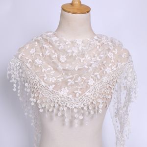 FLYING Breathable Lace Veil Headscarf Floral Triangle Womens Small Floral Scarf  Lace Triangle Veil Hollow Shawl