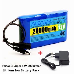 New Aleaivy 12V 20000mAh Lithium Battery Portable Charger for CCTV Camera Camping Light 12v battery charger Appliances