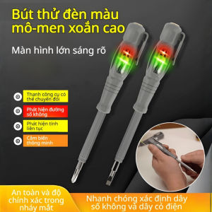 【2 Đèn Báo/Thiết Kế Xoắn Chắc Chắn】Bút Thử Điện Thông Minh 2 Đầu Chuyên Dụng Cho Thợ Điện Đo Thông Mạch Tua Vít Chữ Thậ