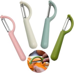 1pcs Vegetable Peeler Multifunctional Potato Peelers Veggie Peeler Sharp Stainless Steel Blades Kitchen Peelers Comfortable Handle Fruit Peelers Apple Peelers for Kitchen(Random color)