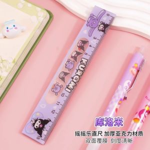 Cute Sanrio Hello Kitty Acrylic Straight Rulers Kawaii Kuromi Cinnamoroll Pochacco School Office Supplies Student Prize Drawing Tools