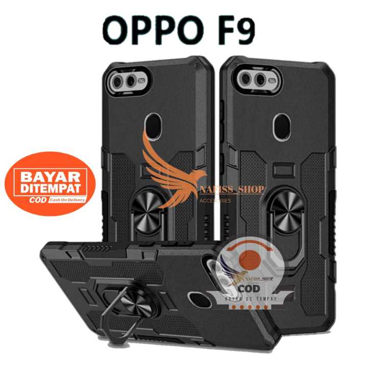 CASING HP OPPO F9 CASE ROBOT HIT EYE RING CASING STANDING NEW