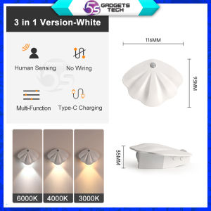 5S Shell Induction Light LED Spotlight Sensor Light USB Rechargeable Wiring-free Magnetic Suction Indoor Wall Light