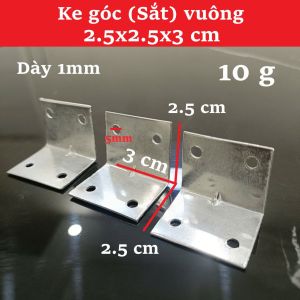Ke Góc Sắt Vuông (2.5x2.5x3 cm) Liên Kết Góc (Dày 1mm) Cố Định Hộp Khung DIY Nhỏ (10g)