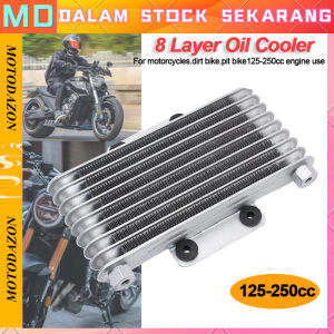 Radiator Pendingin Kipas Pendingin Oli 125-250cc Sepeda Motorcycles ATV Dirt Radiator Pendingin Oli Mesin 8 Baris Motorcycle Oil Cooler Pengganti Radiator Pendingin