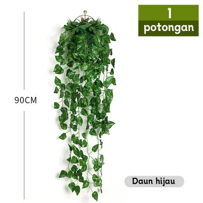 Hiasan dinding tanaman gantung dinding tanaman hias rumput sintetis 40x60 cm