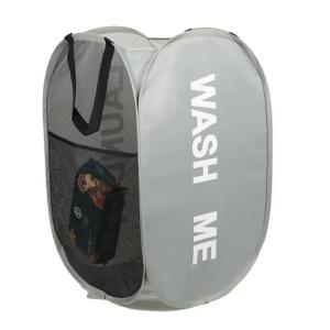 【Daily Suki Store】Foldable LaundryBasket Large Capacity-Pop Up MeshHamper with Side Pocket | Space SavingCollapsible Storage Bag for Clothes Toys& Home Organization
