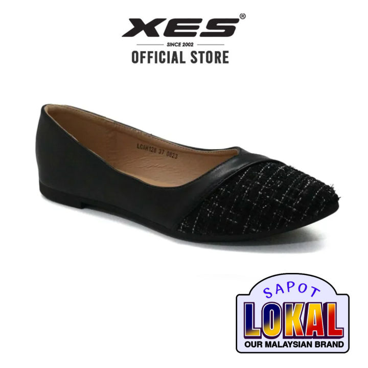 XES Ladies LCAH128 Plaid Pattern Flat Pointed Slip-on Lightweight