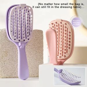 SUTONGXUE Thiết kế rỗng Bàn chải tóc tạo độ phồng Chống tĩnh điện Xương mùa xuân Dụng cụ tạo kiểu tóc Di động Tự làm sạch Lược massage da đầu Tóc ướt khô