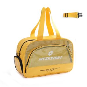 MUQZI PVC Transparent Fitness Bag With Strap Large Capacity Swimming Storage Bag Casual Lightweight Clear Wash Bag Swmming