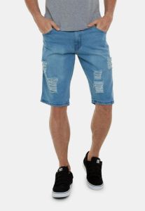 Celana Pedek Denim Pria Distro Model Kekinian Motif Sobek Tembus Slimfit Panjang Diatas Lutut