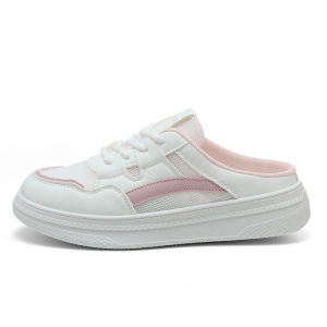 [Free Shipping] W096 Summer WomenS White Half-Slipper Shoes 2025 New Model Backless Open-Toed Soft Sole Comfortable Sandals
