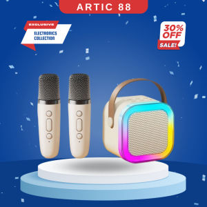 [Freeshipmax] Loa Bluetooth Loa Karaoke Mini K12 Sạc Pin Không Dây Âm Thanh Hay Bass Chuẩn Tặng Kèm 2 Míc Hát