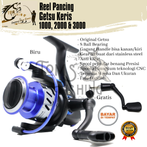 Reel Pancing Getsu Keris 1000 &  2000 (8 Bearing) Bonus Handle Alumunium Spool - Toms Fishing