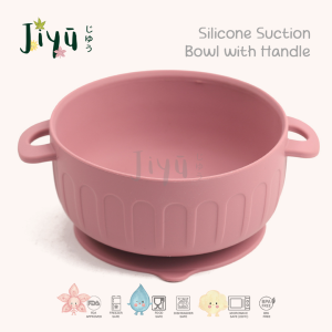 JIYU [JB-009] Silicone Suction Bowl with Handle / Mangkok Silikon Suction dengan Pegangan BPA FREE