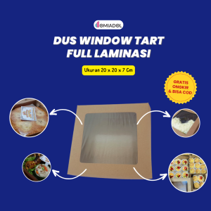 Dus Kue Tart Window Laminasi 20x20x7 cm - Isi 100 Pcs