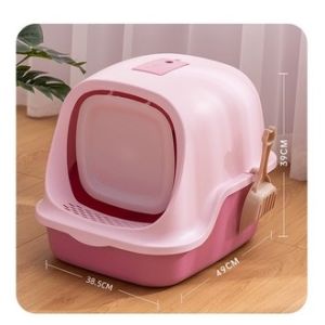 cat toilet กระบะทรายแมว ส้วมแมว ทรงโดม ห้องน้ำแมว มีช่องระบายไม่อับชื้น cat litter boxแถมพลั่วตักทรายแมว  #P022