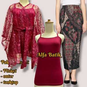 Set kebaya outer tille pita cantik mix satin brukat kondangan wisuda bridesmaid kebaya modern mewah