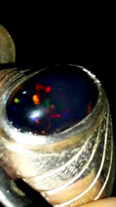 Cincin Kalimaya Black Opal Solid Asli Banten & Ring Perak Asli 925