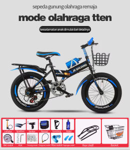 sepeda lipat 18/20 inci Sepeda gunung anak / Sepeda rem cakram ganda off-road 6 kecepatan