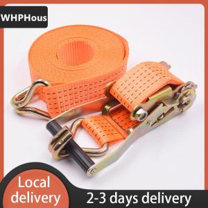[COD] WHPHous Ship within 24 hours Adjustable Secure Tie-Down For Safe Luggage Transport Heavy-Duty Car And Truck Front Cargo Ratchet Strap With Metal Buckle