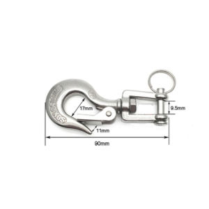 150/350KG Swivel Lifting Hook 304 Stainless Steel Eye Hook With Latch Rigging Accessories