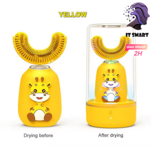It Smart - Bàn chải đánh Cooker răng điện cho bé hình chữ U Silicone tự động 360 U Shaped Smart Kids Toothbrush